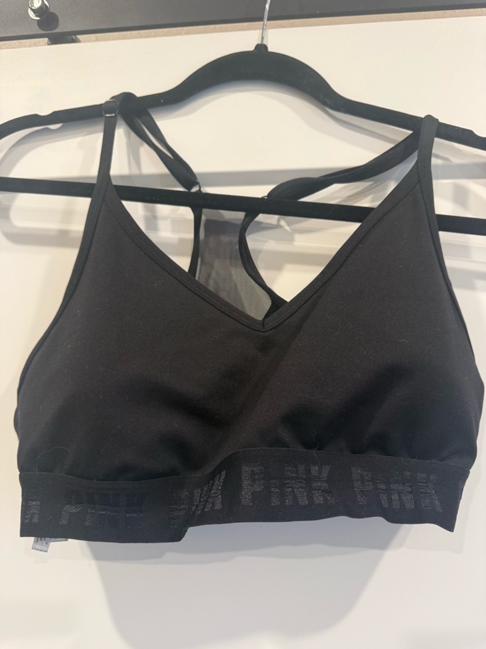 PINK Victoria's Secret Black V-Neck Sport Bra
